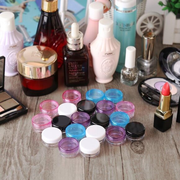 100 Pieces 3g Empty Sample Containers with Lids Cosmetic Jars with 5 Pieces Mini - Picture 4 of 7